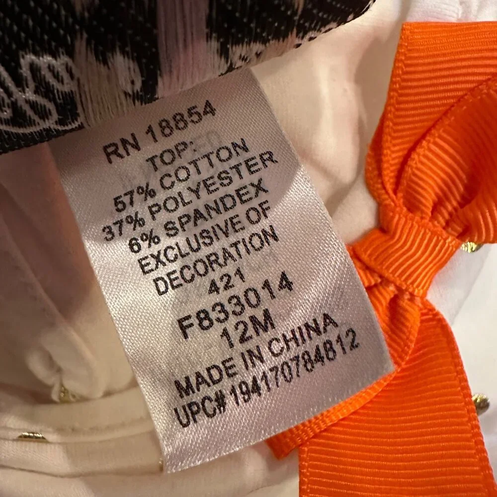 RARE EDITIONS FALL PUMPKIN RUFFLE PANT OUTFIT NEW 12 MONTHS